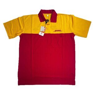 DHL Polo Shirt Driver Employee Uniform MEDIUM NEW